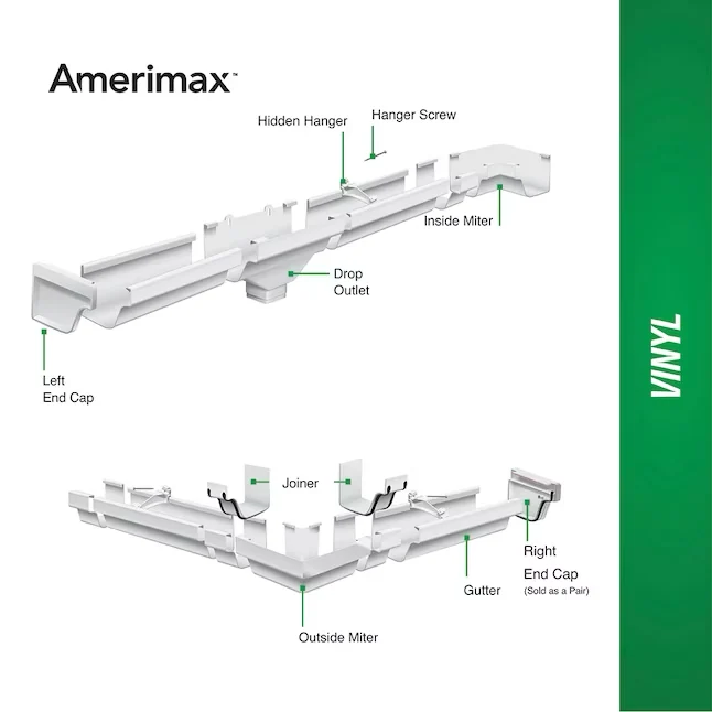 Amerimax 4.5- x 9- Parelmoer K Style Gutter End Drop