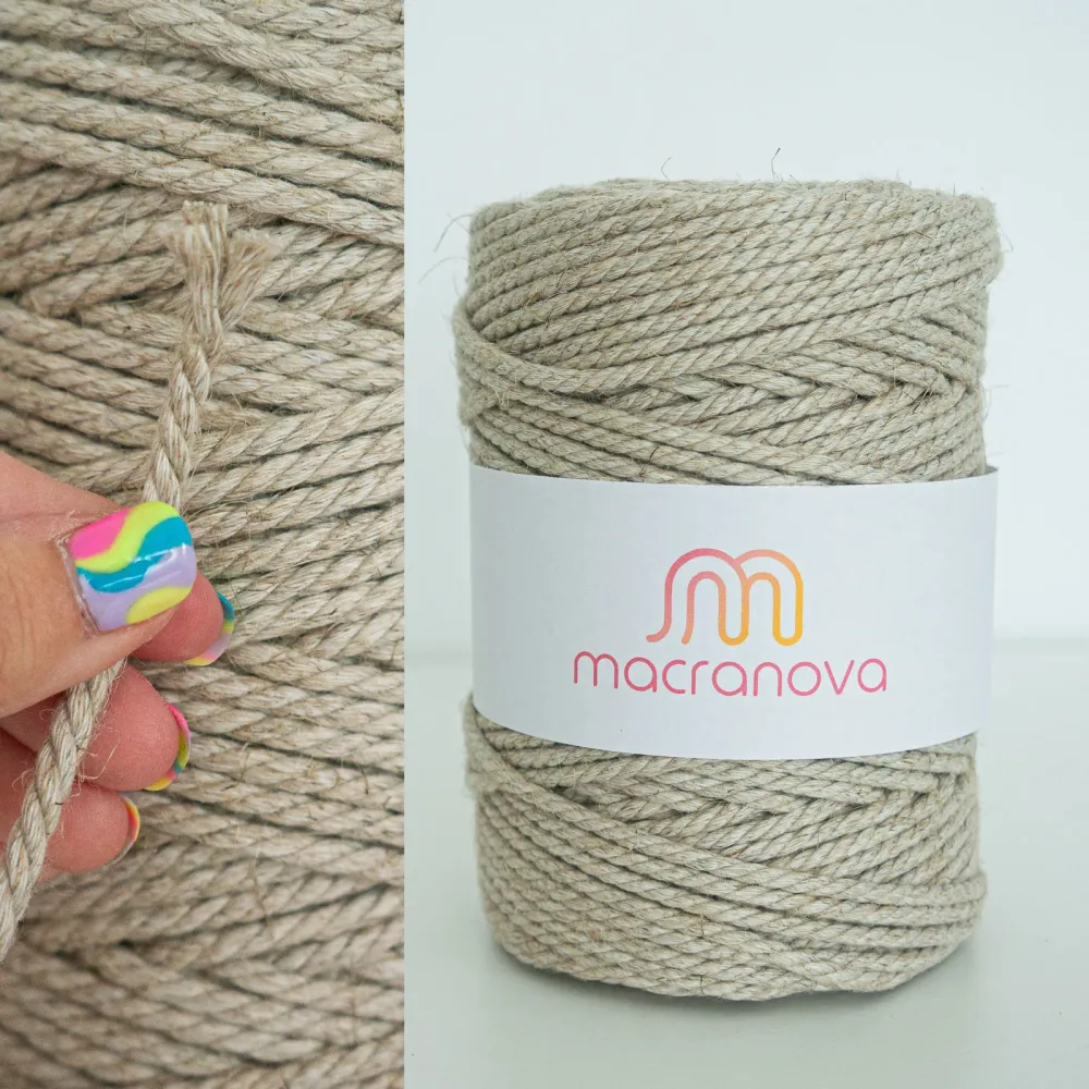 Met Laser-etsing Cordino rustico lino da 4mm per macramè