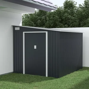 Professionele Nauwkeurige Grijs metalen tuinhuisje van gegalvaniseerd antracietkleurig staal 4,97 m² DAUSTIN
