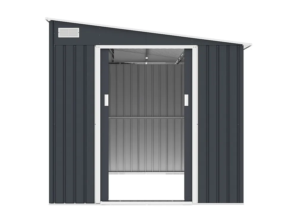 Professionele Nauwkeurige Grijs metalen tuinhuisje van gegalvaniseerd antracietkleurig staal 4,97 m² DAUSTIN