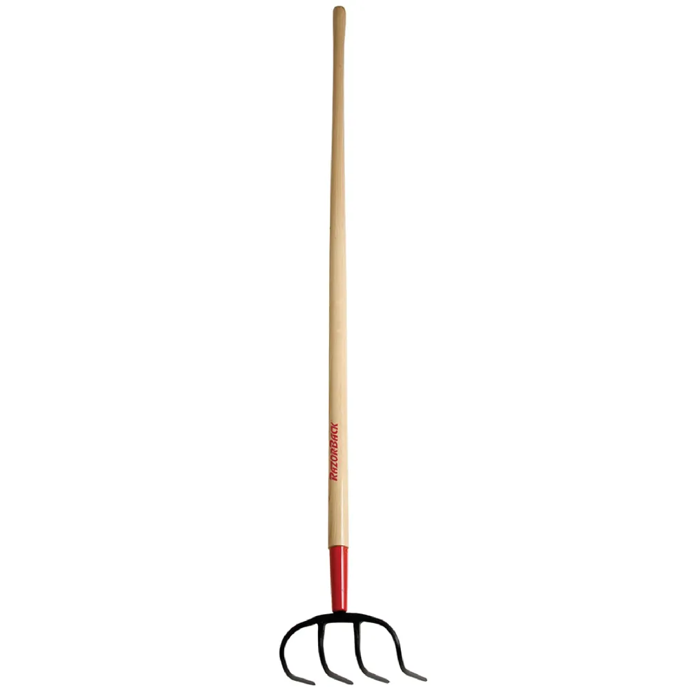 Razor-Back 75212 4-Tine Manure/Refuse Hook w/ 60 . Handle - Met Inklapbaar Blad