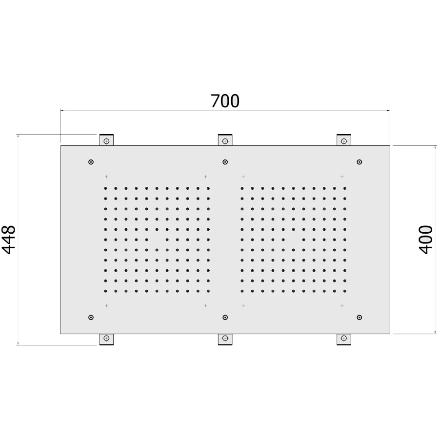 Recessed rectangular shower head Paffoni Miami 70x40 cm