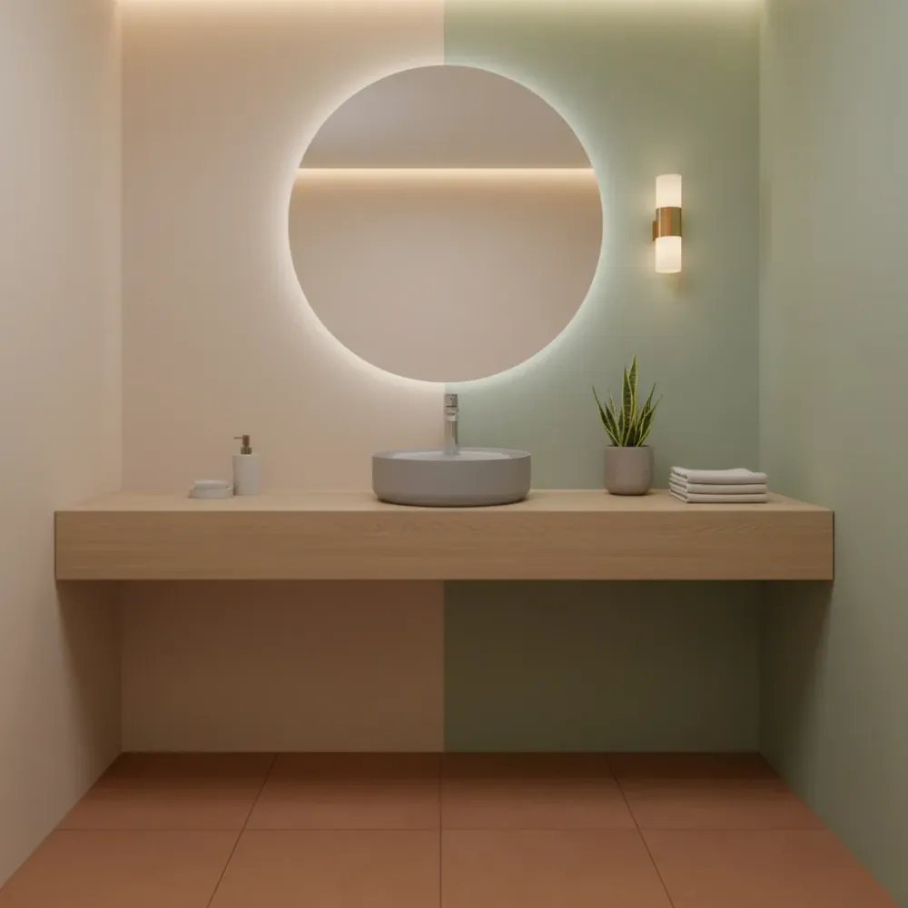 Round countertop sink hole BathCore Infinity series 42 cm color Matte Stone Grauw