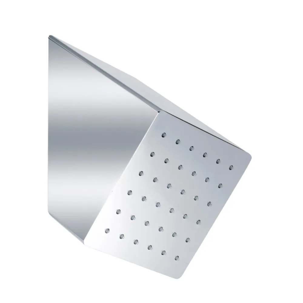 Wall-mounted angled showerhead brushed 304L steel Wellness model Tubico
