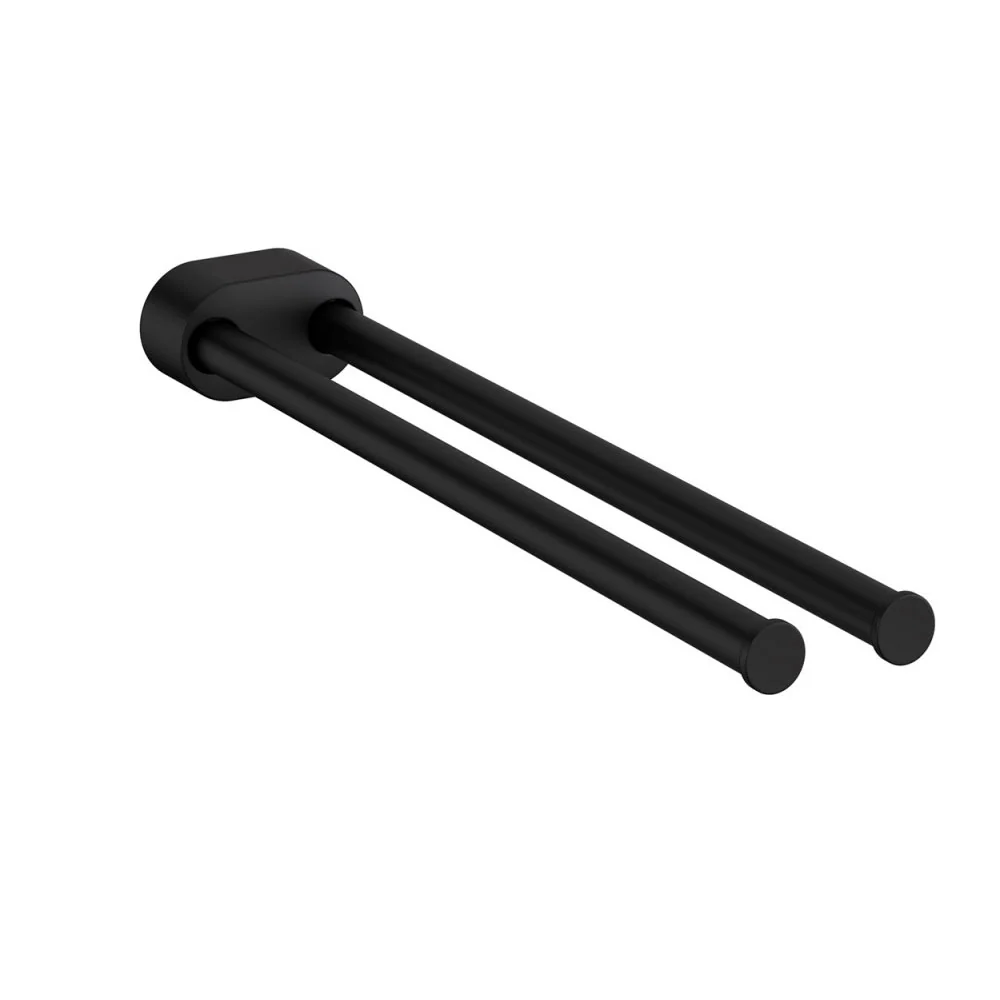 Wall-mounted swivel towel holder painted brass from 'Architect s+' collection Cosmic cm 8x40.5x4.5 - Satin koolzwart