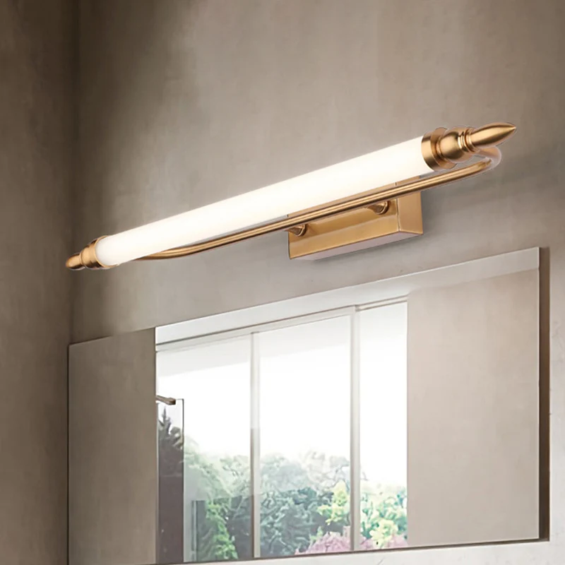 Buis metalen ijdelheid wandlamp modernistische led gouden wandgemonteerde ijdelheid licht natuurlijk licht, 21,5"/25,5"/29...