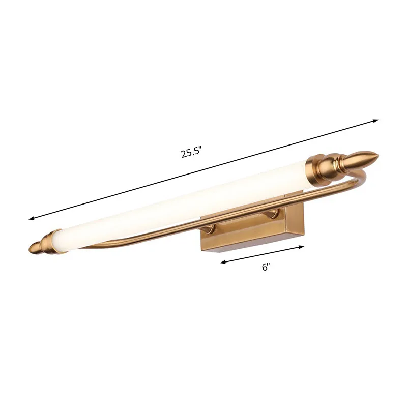 Buis metalen ijdelheid wandlamp modernistische led gouden wandgemonteerde ijdelheid licht natuurlijk licht, 21,5"/25,5"/29...