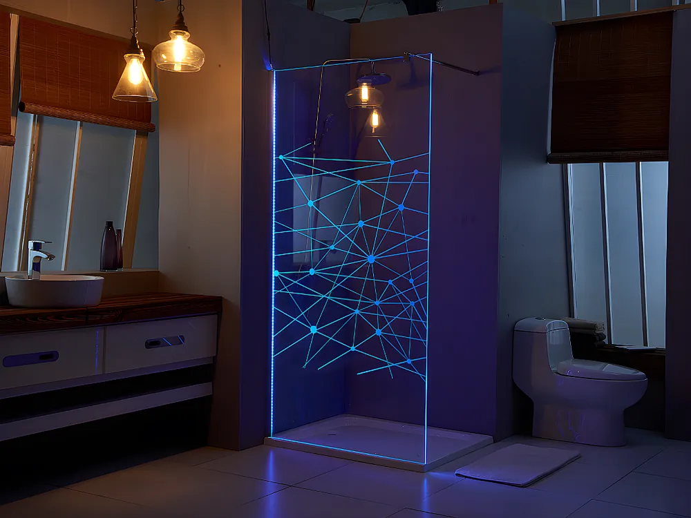 Douchewand TECLA met led-verlichting - 120 x 200 cm