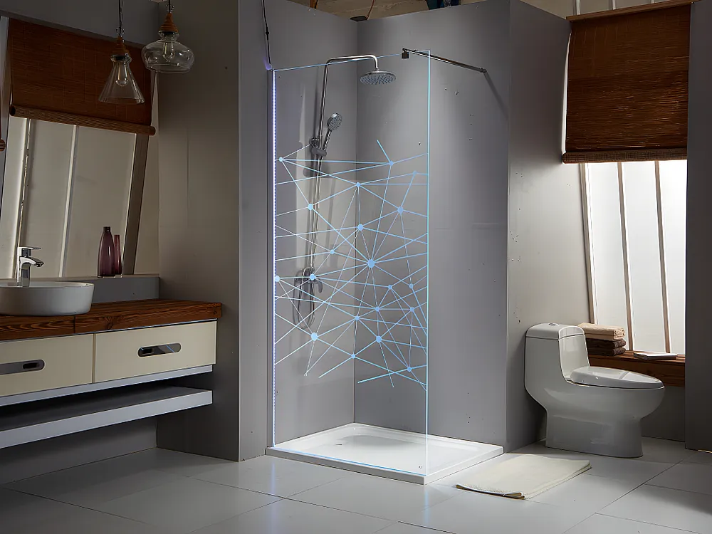 Douchewand TECLA met led-verlichting - 120 x 200 cm