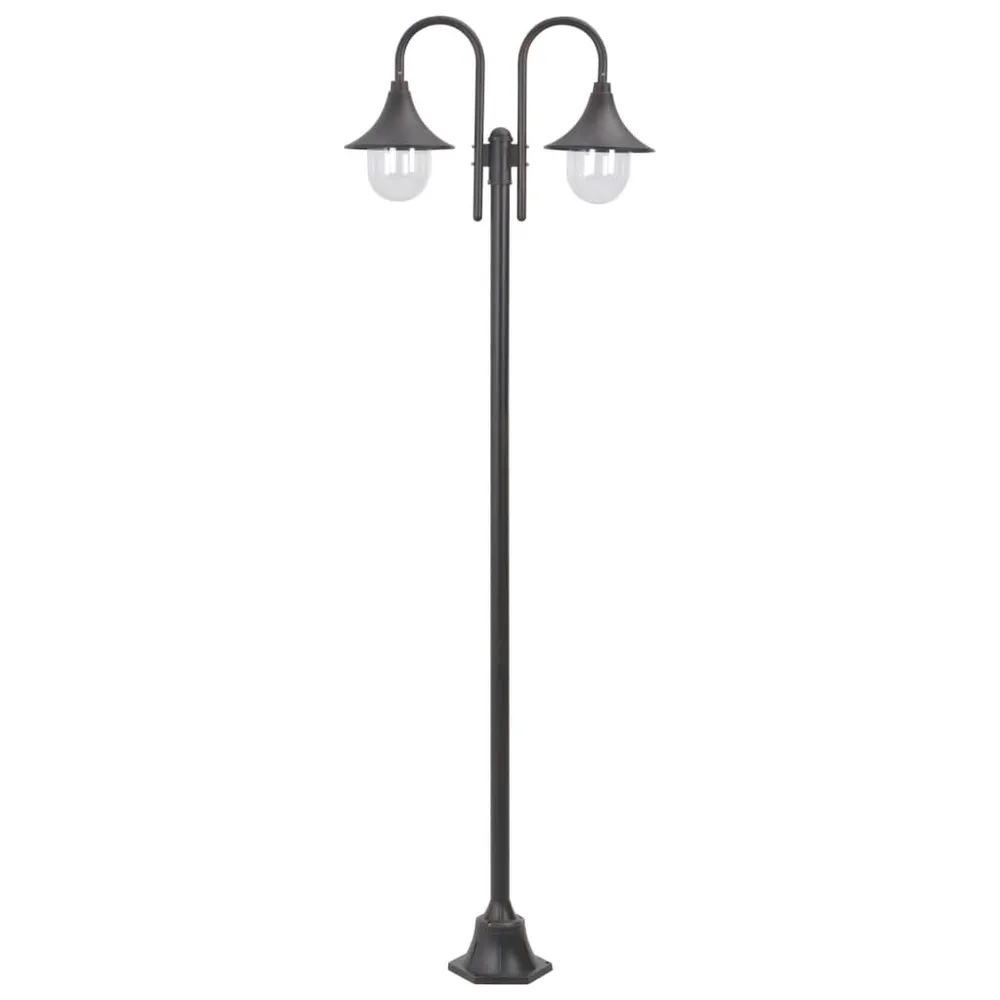 Kleurgereproduceerde Paalverlichting tuin E27 220 cm aluminium brons 2-delig