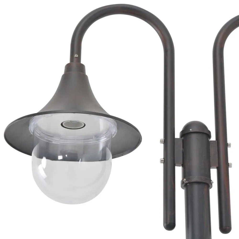 Kleurgereproduceerde Paalverlichting tuin E27 220 cm aluminium brons 2-delig