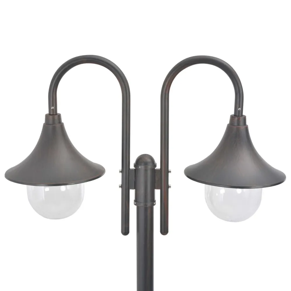 Kleurgereproduceerde Paalverlichting tuin E27 220 cm aluminium brons 2-delig