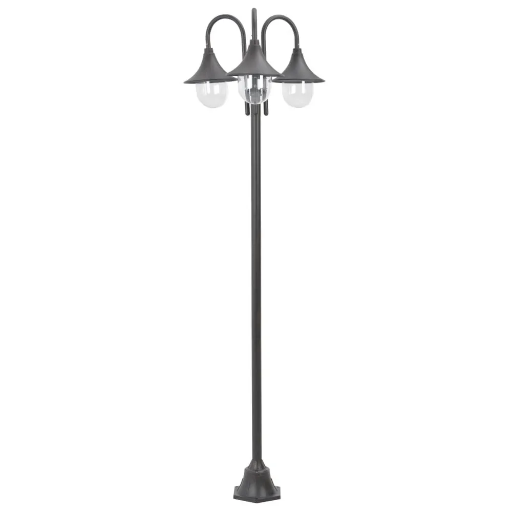Paalverlichting tuin E27 220 cm aluminium brons 3-delig Energiezuinig | Lage Warmteafgifte