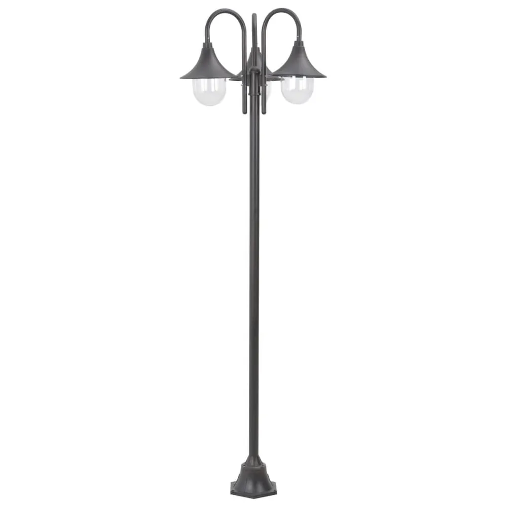 Paalverlichting tuin E27 220 cm aluminium brons 3-delig Energiezuinig | Lage Warmteafgifte