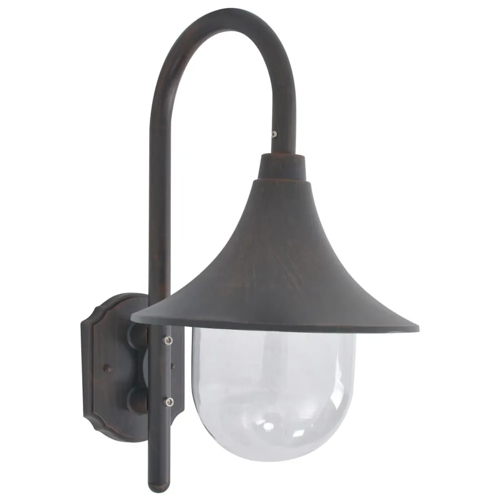 T5 Tuin wandlamp E27 42 cm aluminium brons