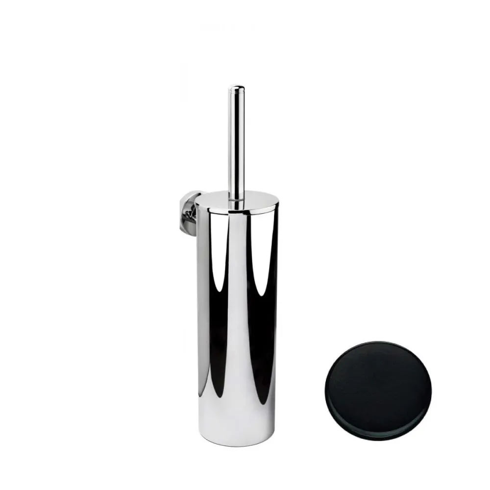 Wall-mounted toilet brush holder Matte Zwart Colombo Design Basic collection plug fixing and optional adhesive kit