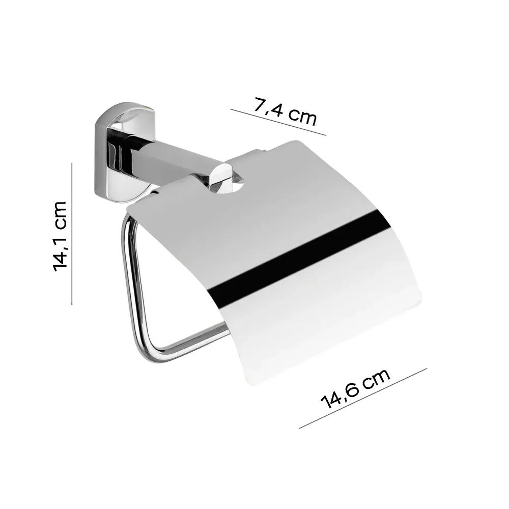 Wall-mounted covered toilet paper holder Gedy Edera Plus series - Verchroomd