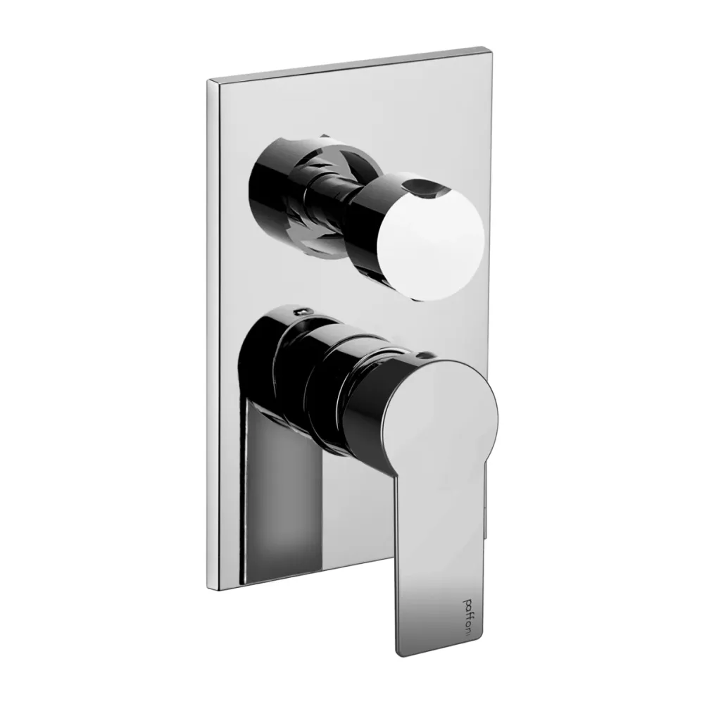 Built- shower mixer 2 outlets Paffoni Tango diverter cartridge and plate 120x190 mm