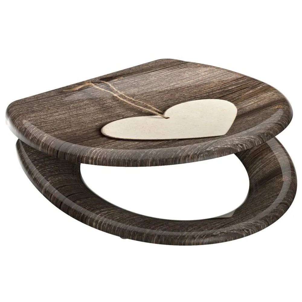 SCHÜTTE Toiletbril met soft-close WOOD HEART duroplast met print