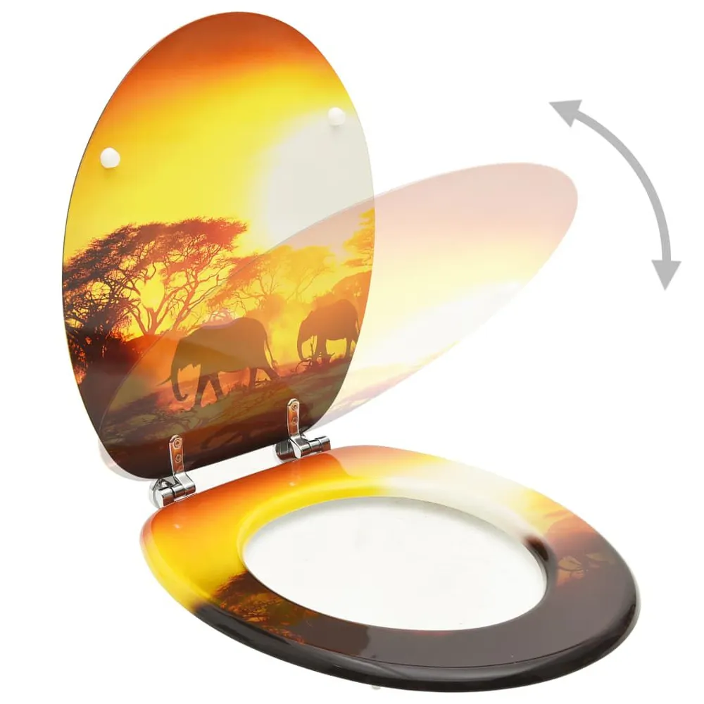 Toiletbril met deksel savanne MDF