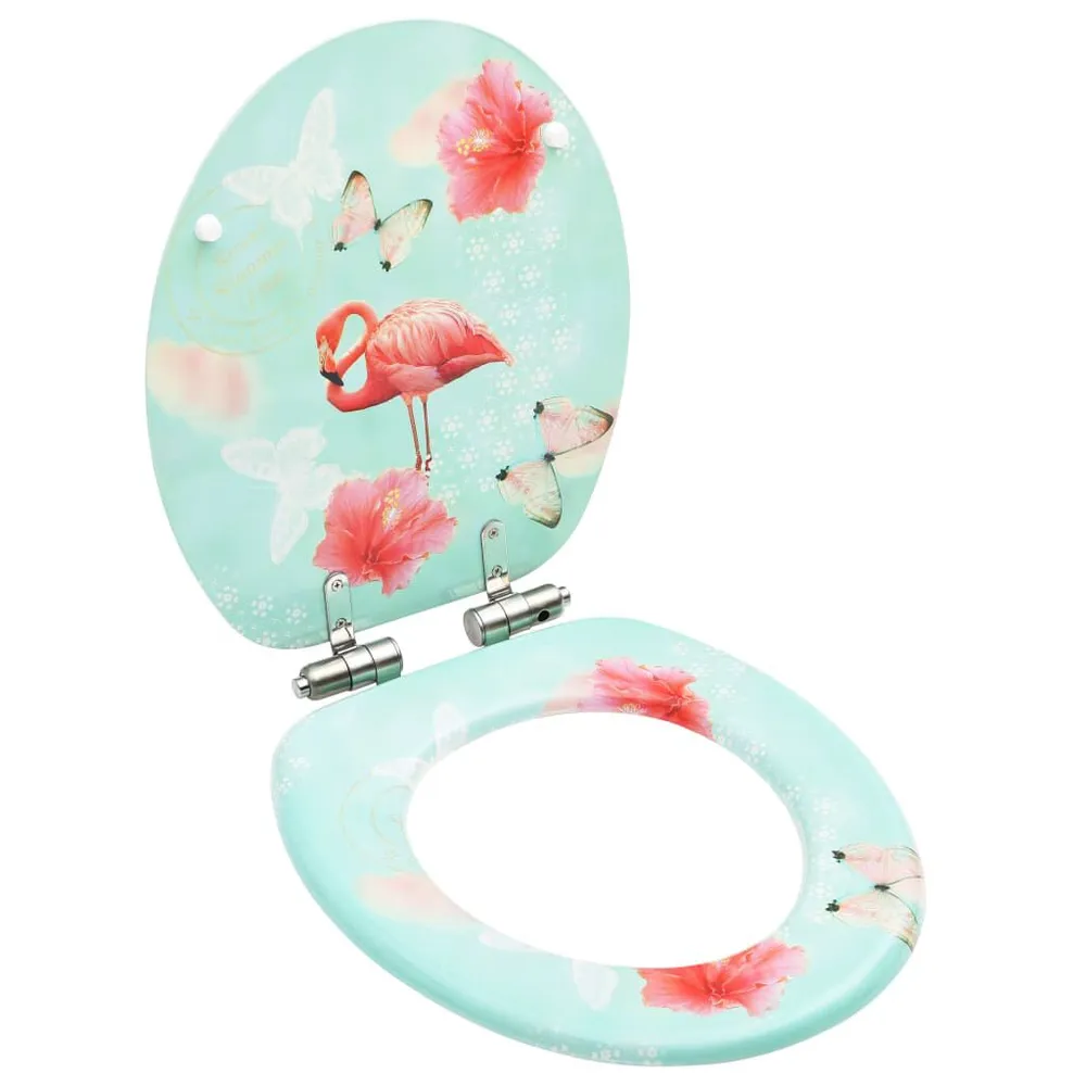 Toiletbril met soft-close deksel flamingo MDF