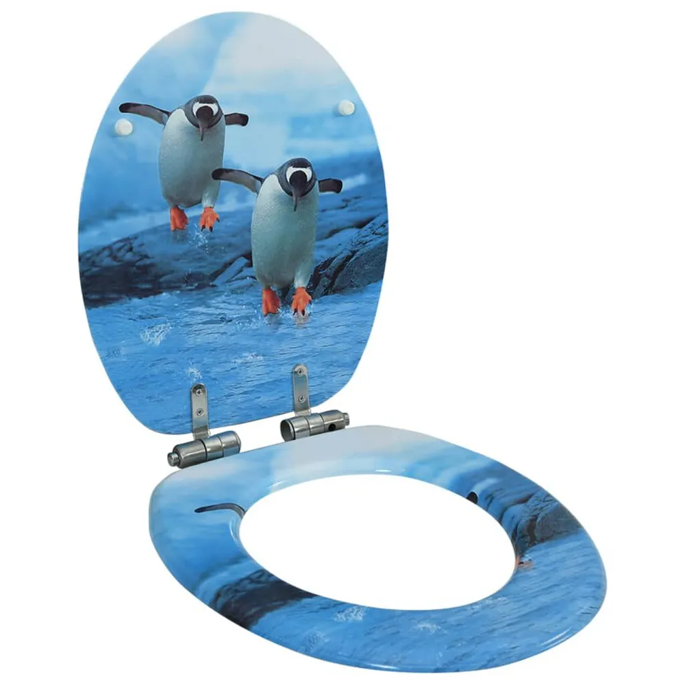 Toiletbril met soft-close deksel pinguïn MDF