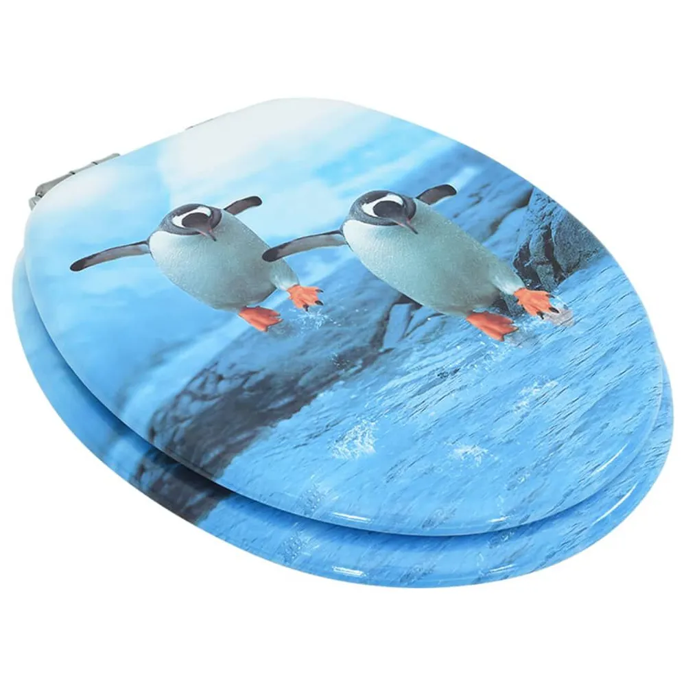 Toiletbril met soft-close deksel pinguïn MDF