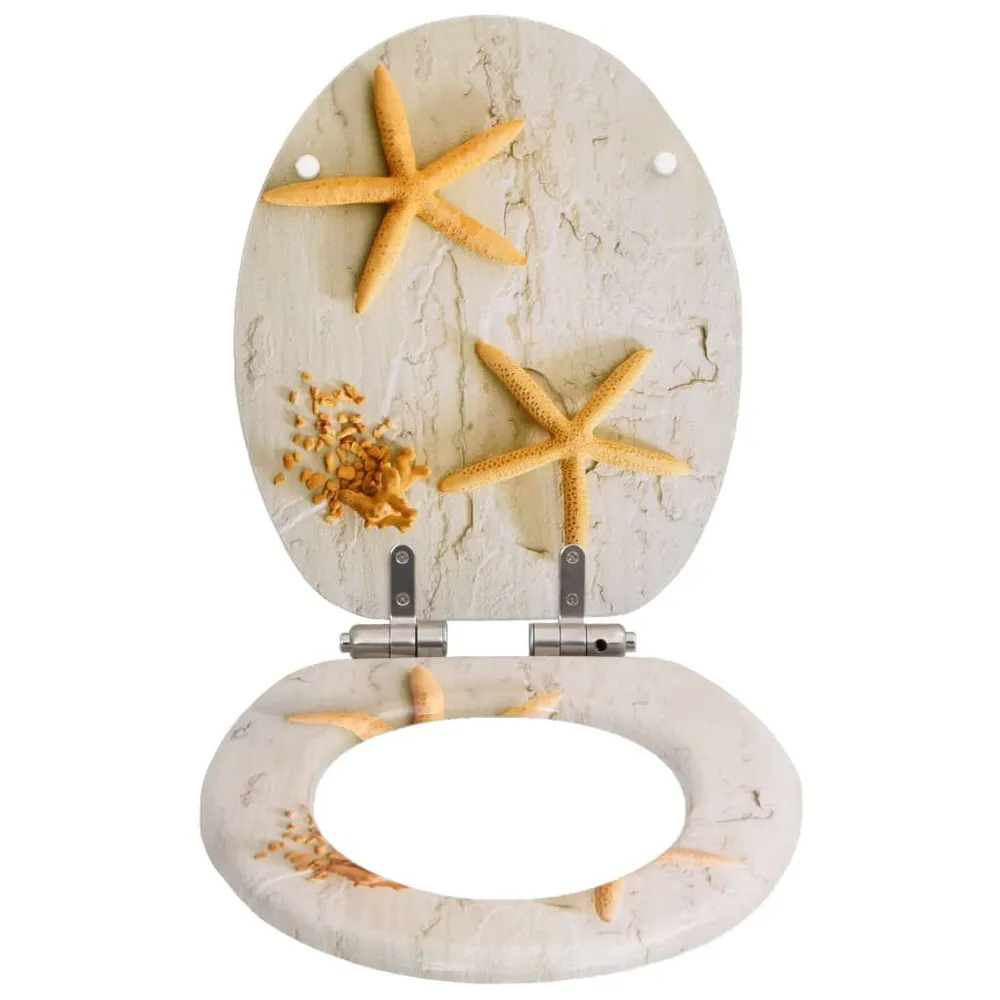 Toiletbril met soft-close deksel zeester MDF