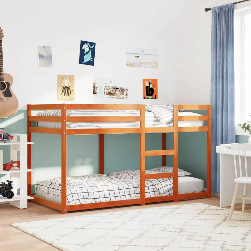 Stapelbed massief grenenhout wasbruin 90x190 cm