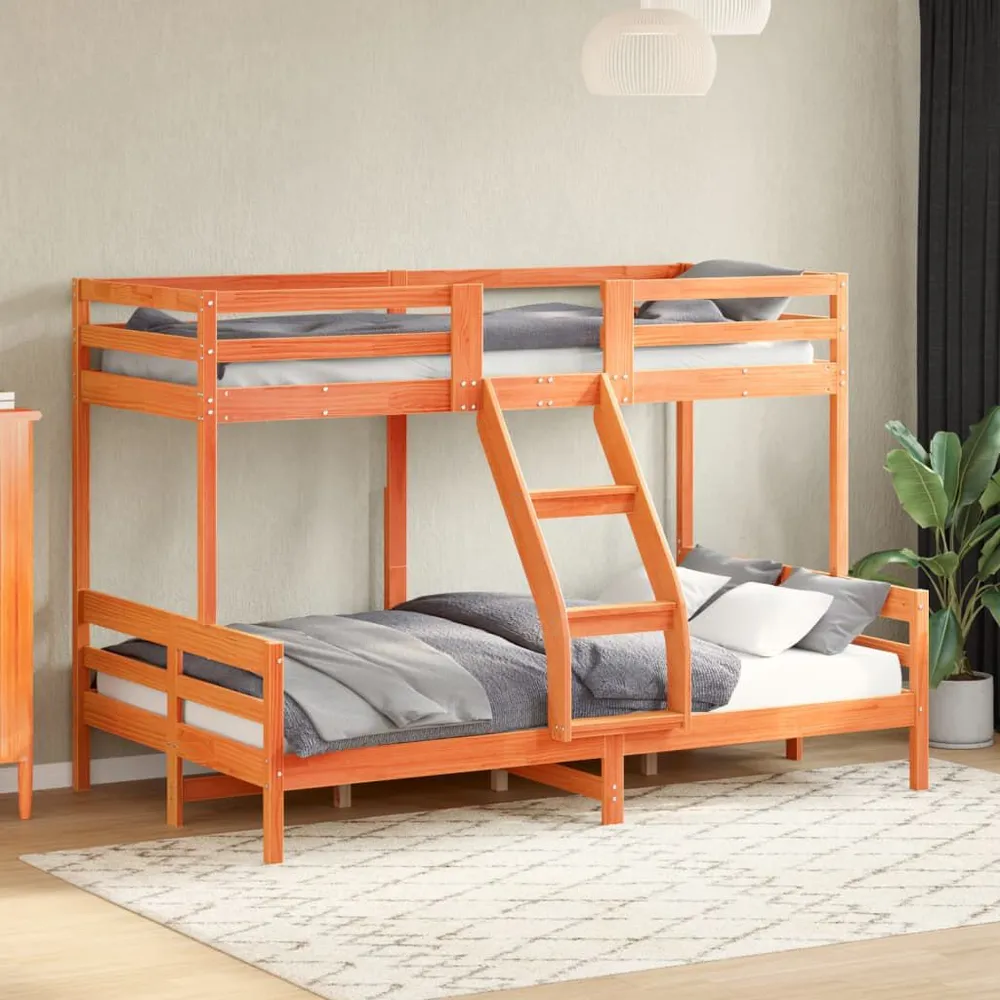 Stapelbed massief grenenhout wasbruin 90x200/120x200 cm