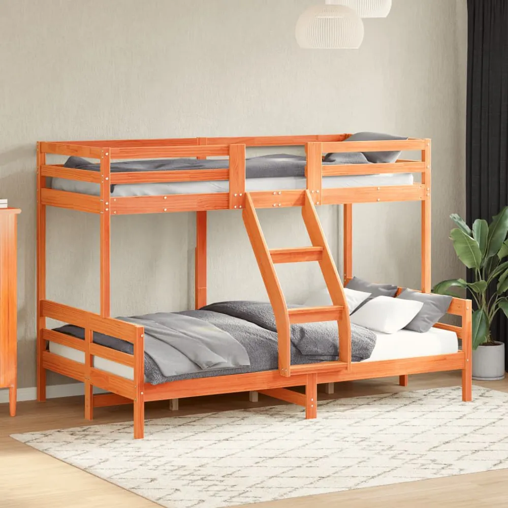 Stapelbed massief grenenhout wasbruin 90x200/120x200 cm