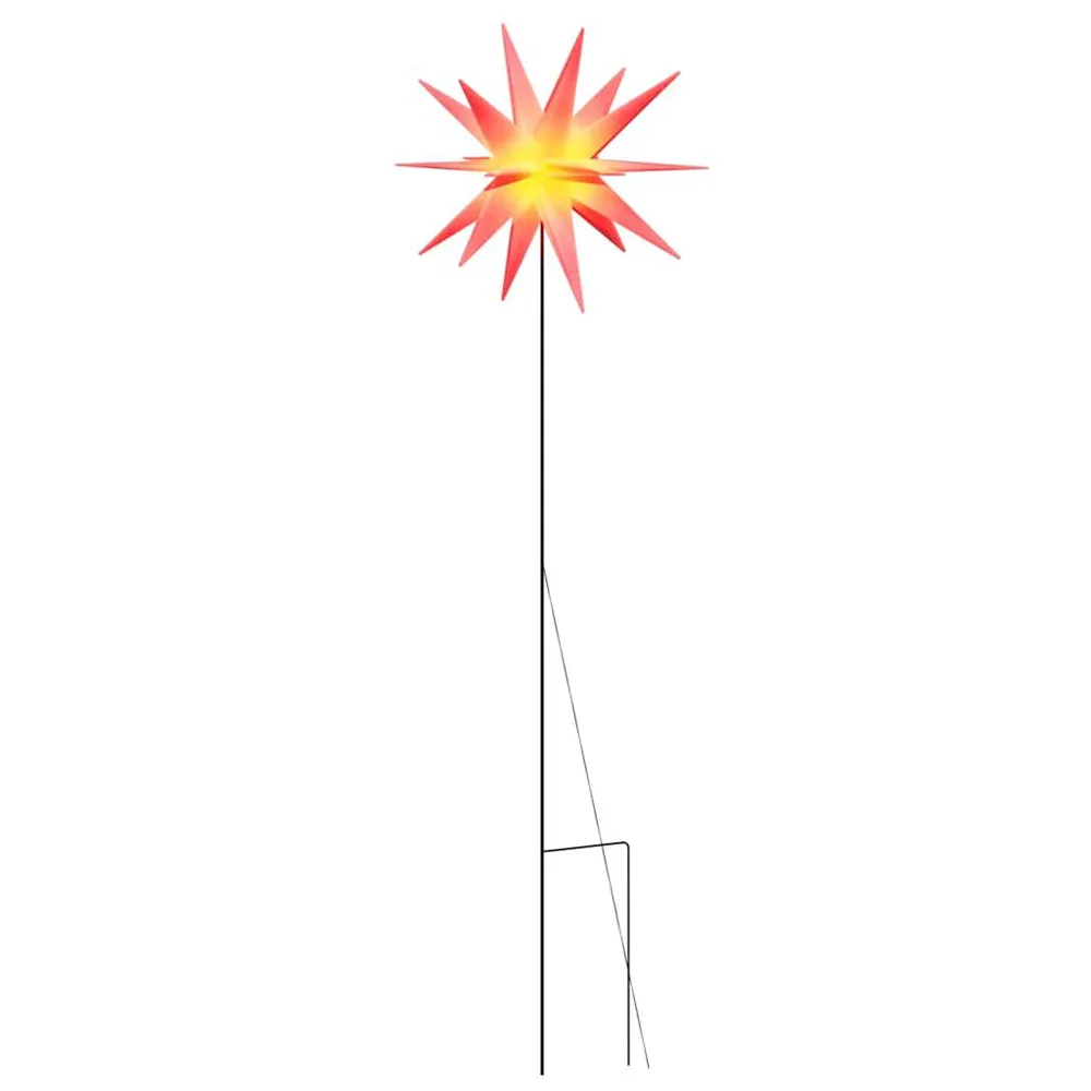 Kerstlamp met grondpin en LED inklapbaar 57 cm rood