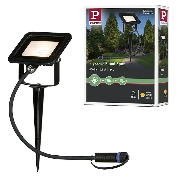 Paulmann Plug & Shine Led-tuinspot - 6,8 W, Gezellig wit