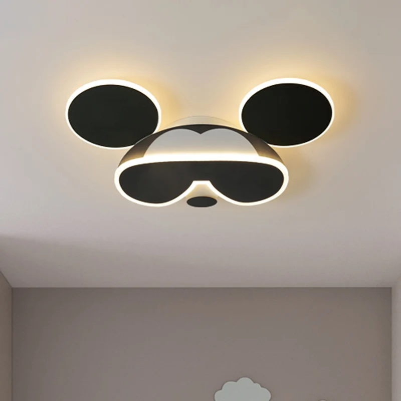 Zwarte muiskop plafondarmatuur Cartoon LED acryl inbouwspot warm/wit zwak