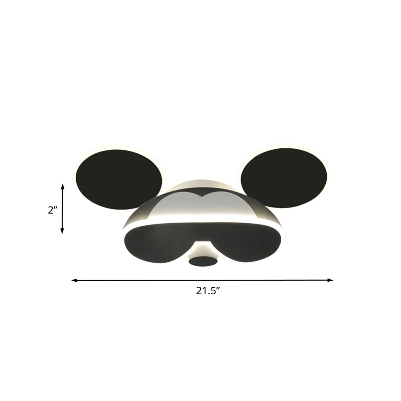 Zwarte muiskop plafondarmatuur Cartoon LED acryl inbouwspot warm/wit zwak
