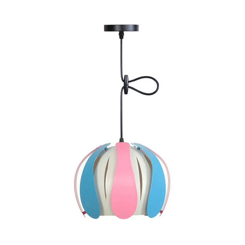 Metalen Bud Shade Plafondlamp Moderne Zwart/Roze/Gele Hanglamp voor Eetkamer met Verstelbaar Snoer, 8"/12" Omvangrijk