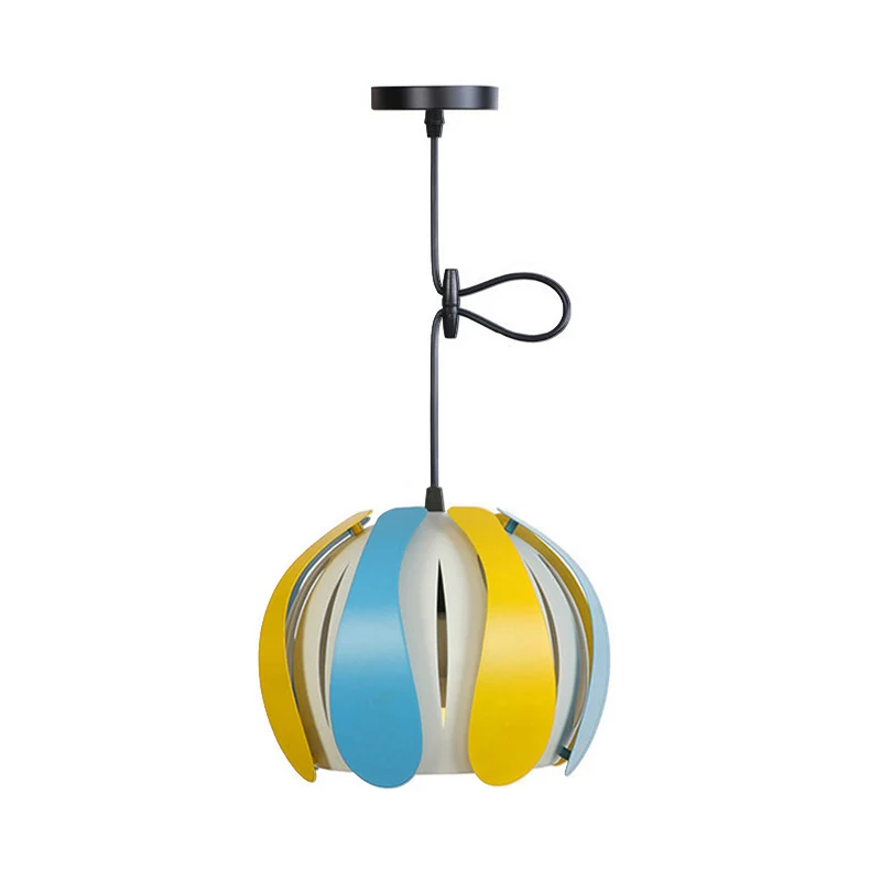 Metalen Bud Shade Plafondlamp Moderne Zwart/Roze/Gele Hanglamp voor Eetkamer met Verstelbaar Snoer, 8"/12" Omvangrijk