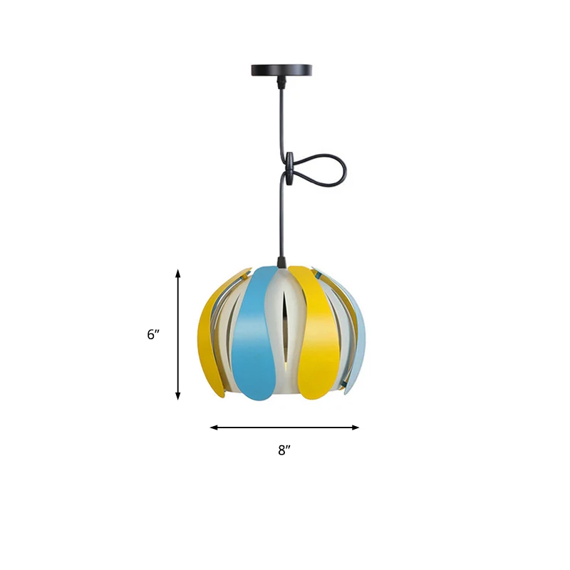 Metalen Bud Shade Plafondlamp Moderne Zwart/Roze/Gele Hanglamp voor Eetkamer met Verstelbaar Snoer, 8"/12" Omvangrijk