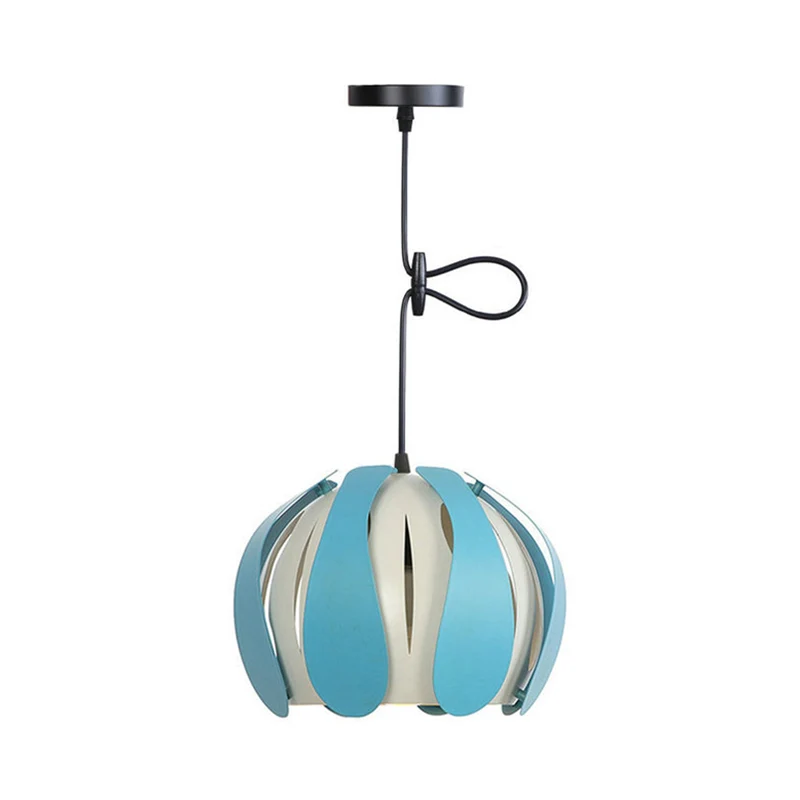 Metalen Bud Shade Plafondlamp Moderne Zwart/Roze/Gele Hanglamp voor Eetkamer met Verstelbaar Snoer, 8"/12" Omvangrijk