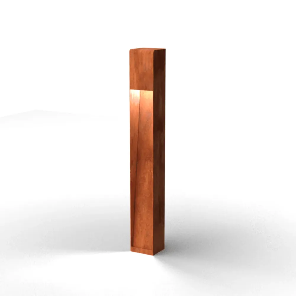 Weerbestendig Geroba Argia buitenlamp cortenstaal 10x10x60cm