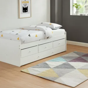 Platform Uitschuifbaar bed TITOUAN met 3 lades - 90x190cm - MDG en dennenhout - Wi - Koop nu online