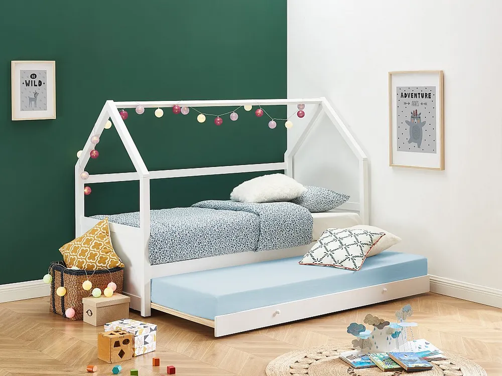 Uitschuifbed 2 x 90 x 190 cm - Grenen - Wit - HURRA - Koop nu simpel en goedkoop online