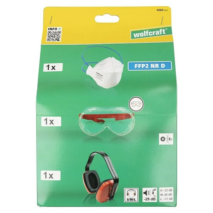 Wolfcraft Halfmasker - Wit, l x b x h: 100 x 176 x 265 mm