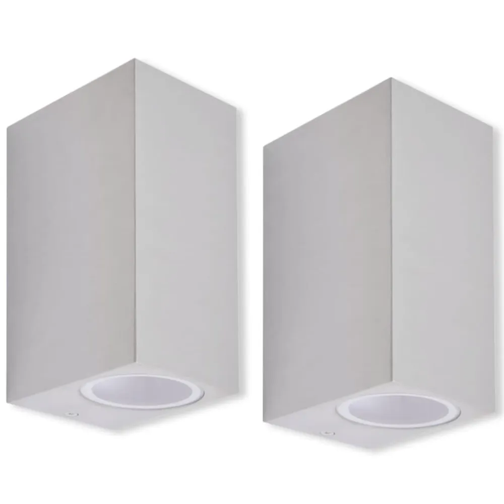 Wandlamp buiten boven en onder helder 2 stuks