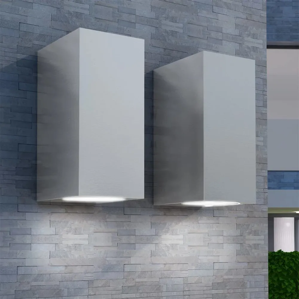 Wandlamp buiten boven en onder helder 2 stuks