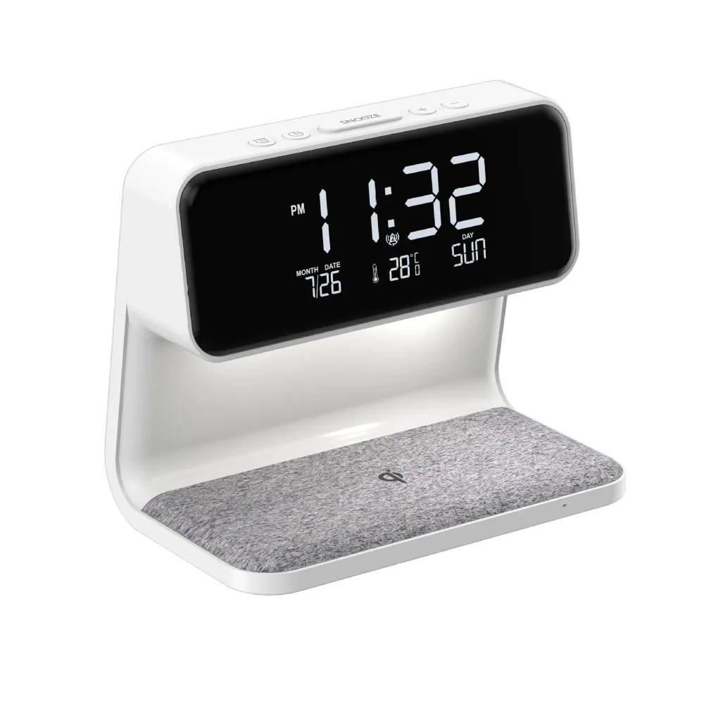 3--1 Bedlamp - Draadloos Opladen | LED & Alarmklok