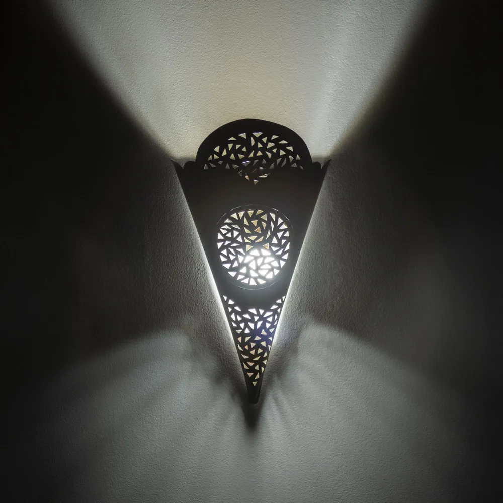 Akatib koper en messing Arabische wandlamp