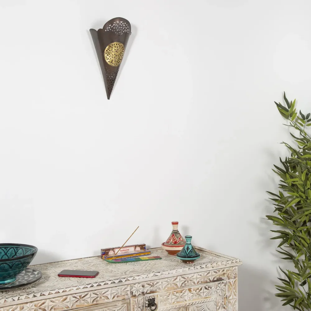 Akatib koper en messing Arabische wandlamp