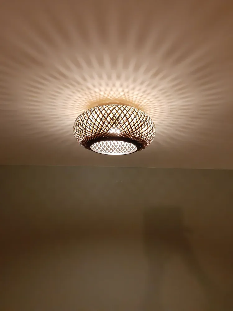 Anne Light & home plafondlamp Maze - 1 lichts - 42x 22 cm - beige zwart