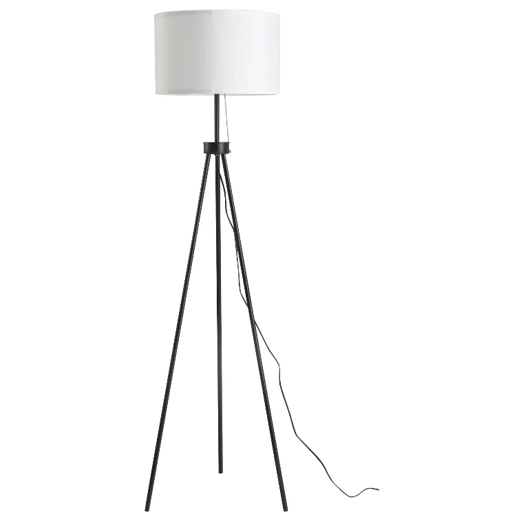 Nancy's DeBary Vloerlamp - Staande Lamp - Driepoots - E27 - Zwart - Staal Aosom
